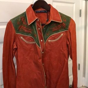 Women’s Genuine leather Vintage shirt